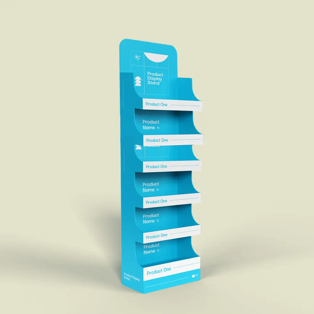 Blue &amp; White Six Shelf Display