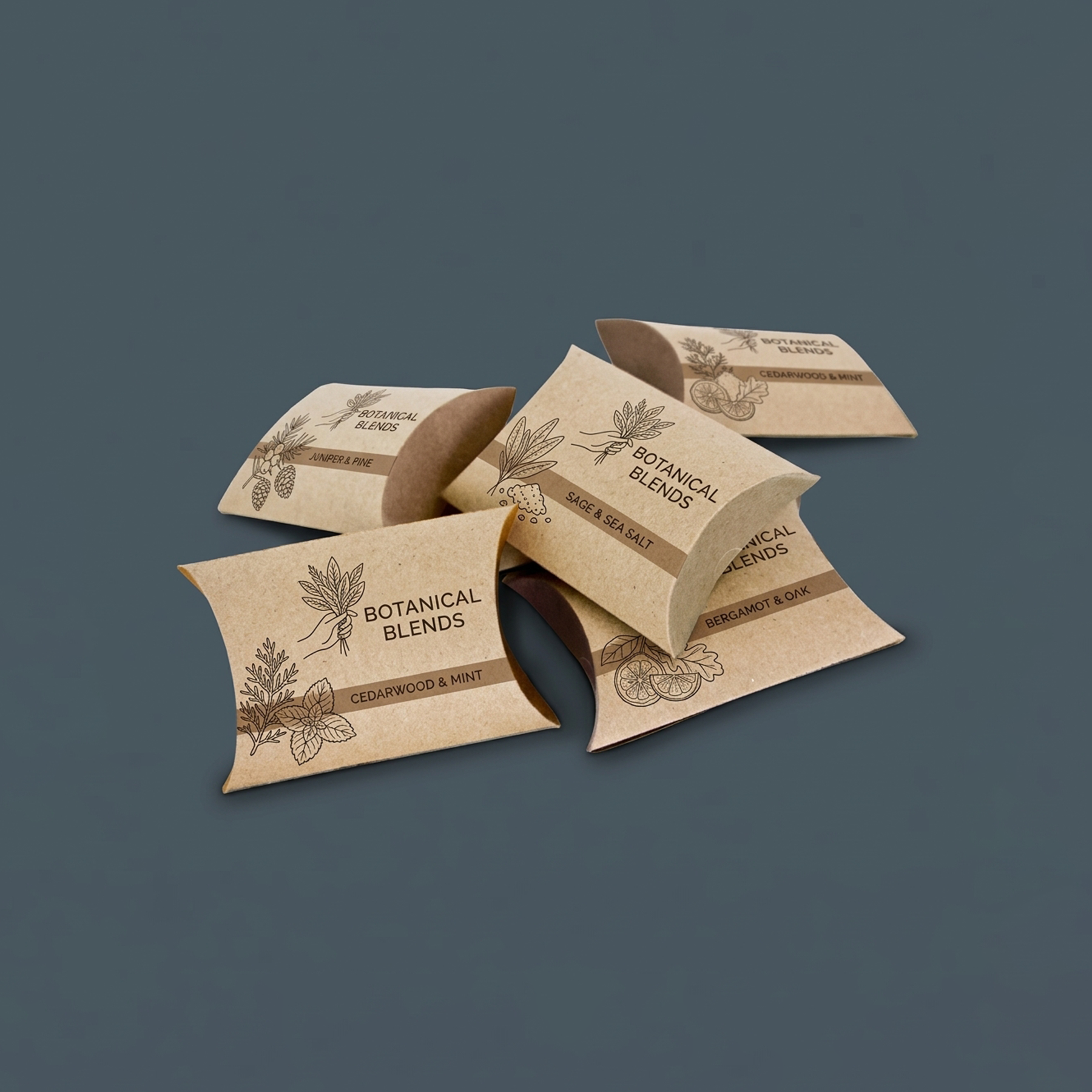 Custom Kraft Pillow Soap Boxes, alternate view