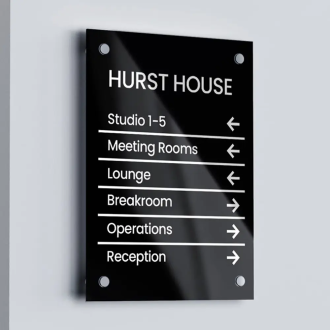 Black Acrylic Signs