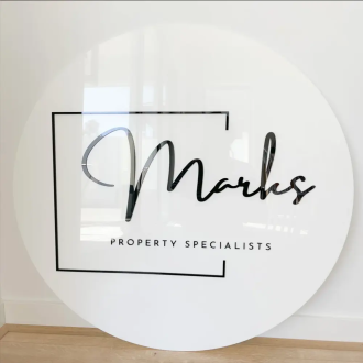 White Acrylic Signs